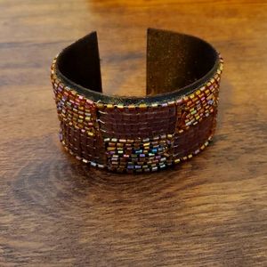 Beaded cuff bracelet